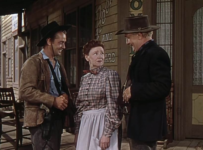 Alan Ladd, William Demarest, and Fay Holden in Whispering Smith (1948)