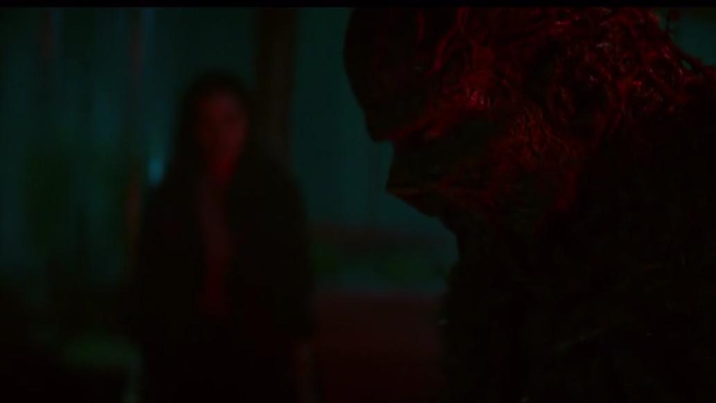 Derek Mears and Crystal Reed in Swamp Thing (2019)