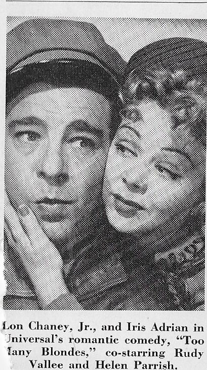 Lon Chaney Jr. and Iris Adrian in Too Many Blondes (1941)