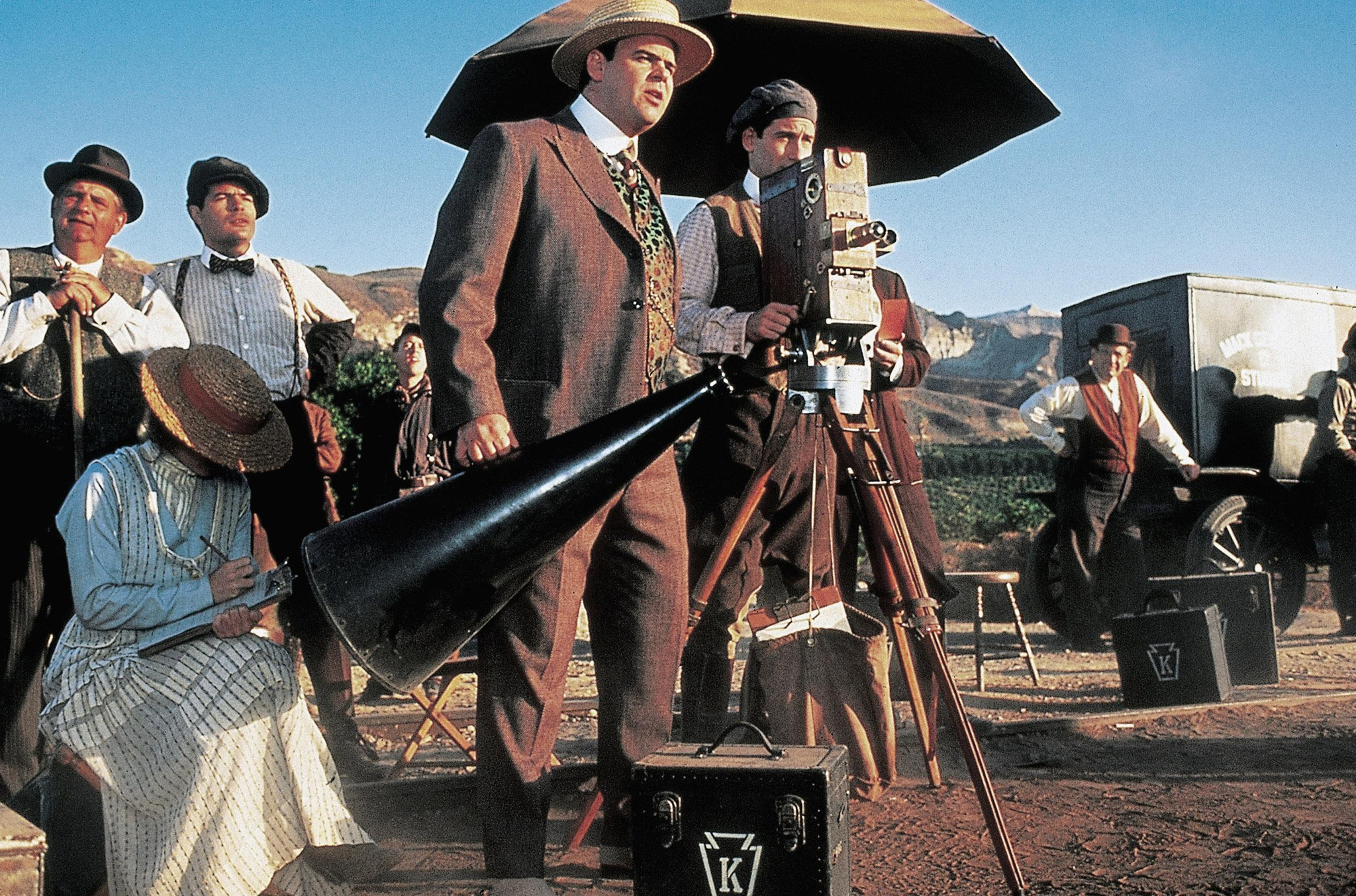 Dan Aykroyd and David Duchovny in Chaplin (1992)