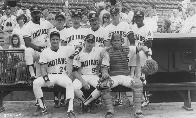 Charlie Sheen, Tom Berenger, Wesley Snipes, Corbin Bernsen, James Gammon, Dennis Haysbert, Andy Romano, Chelcie Ross, and Steve Yeager in Major League (1989)