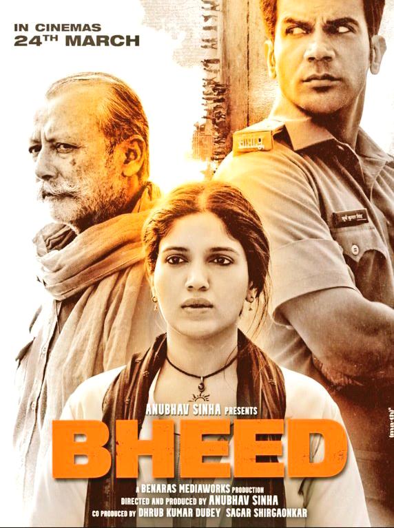 Pankaj Kapur, Rajkummar Rao, and Bhumi Pednekar in Bheed (2023)