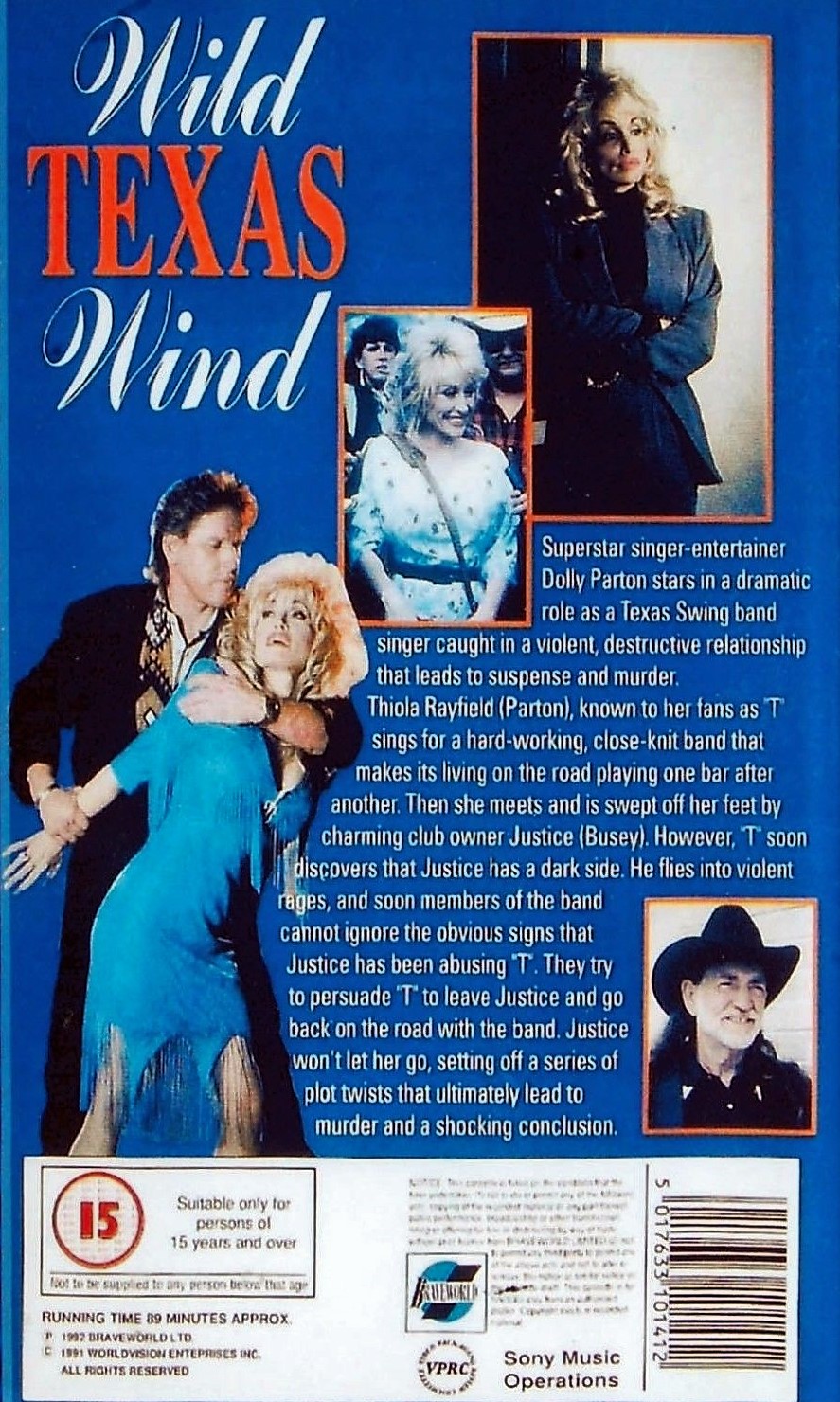 Dolly Parton, Gary Busey, and Willie Nelson in Wild Texas Wind (1991)