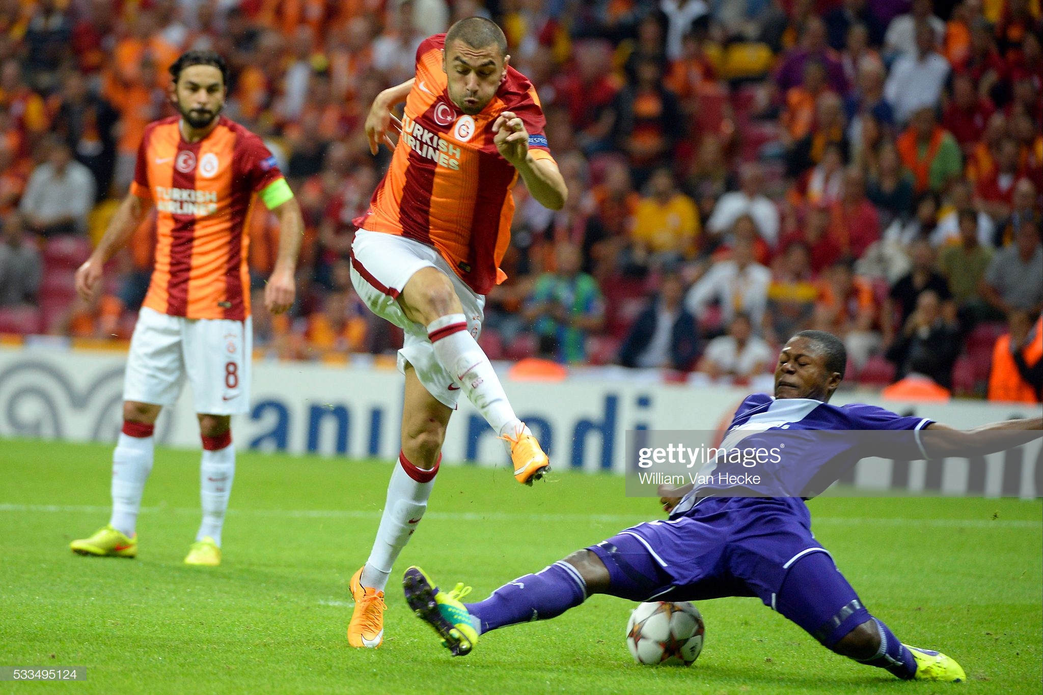 Galatasaray S.K., Selcuk Inan, Burak Yilmaz, and R.S.C. Anderlecht in 2014-2015 UEFA Champions League (2014)