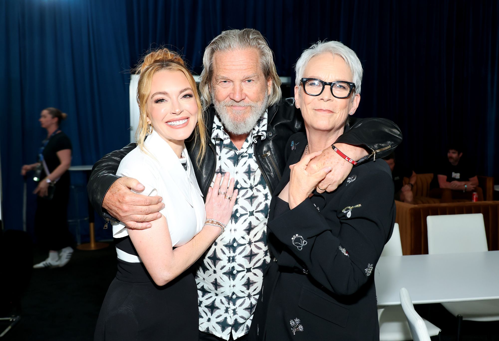 Jamie Lee Curtis and Lindsay Lohan at an event for Freakier Friday (2025)