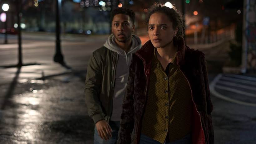 Jacob Latimore and Sasha Lane in Amazing Stories (2020)