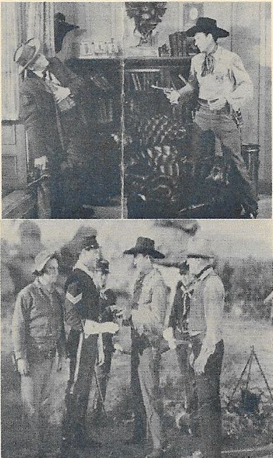 Steve Clark, Bill Elliott, Kenneth MacDonald, and Dub Taylor in The Son of Davy Crockett (1941)