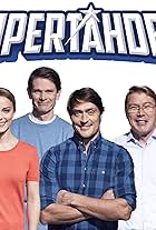 Teemu Selänne, Mika Häkkinen, Kalle Palander, Marcus Grönholm, Kiira Korpi, and Jarkko Nieminen in Supertähdet (2016)