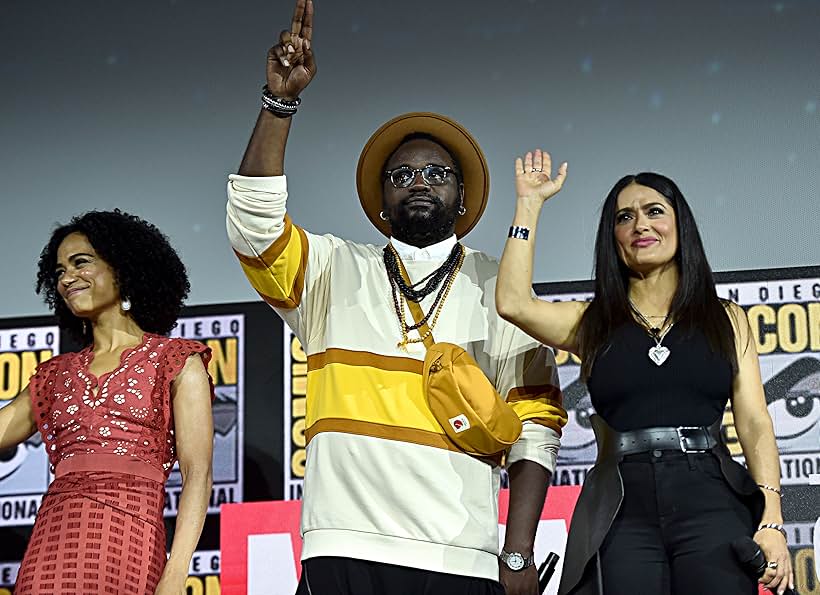 Salma Hayek, Brian Tyree Henry, and Lauren Ridloff at an event for Eternals (2021)