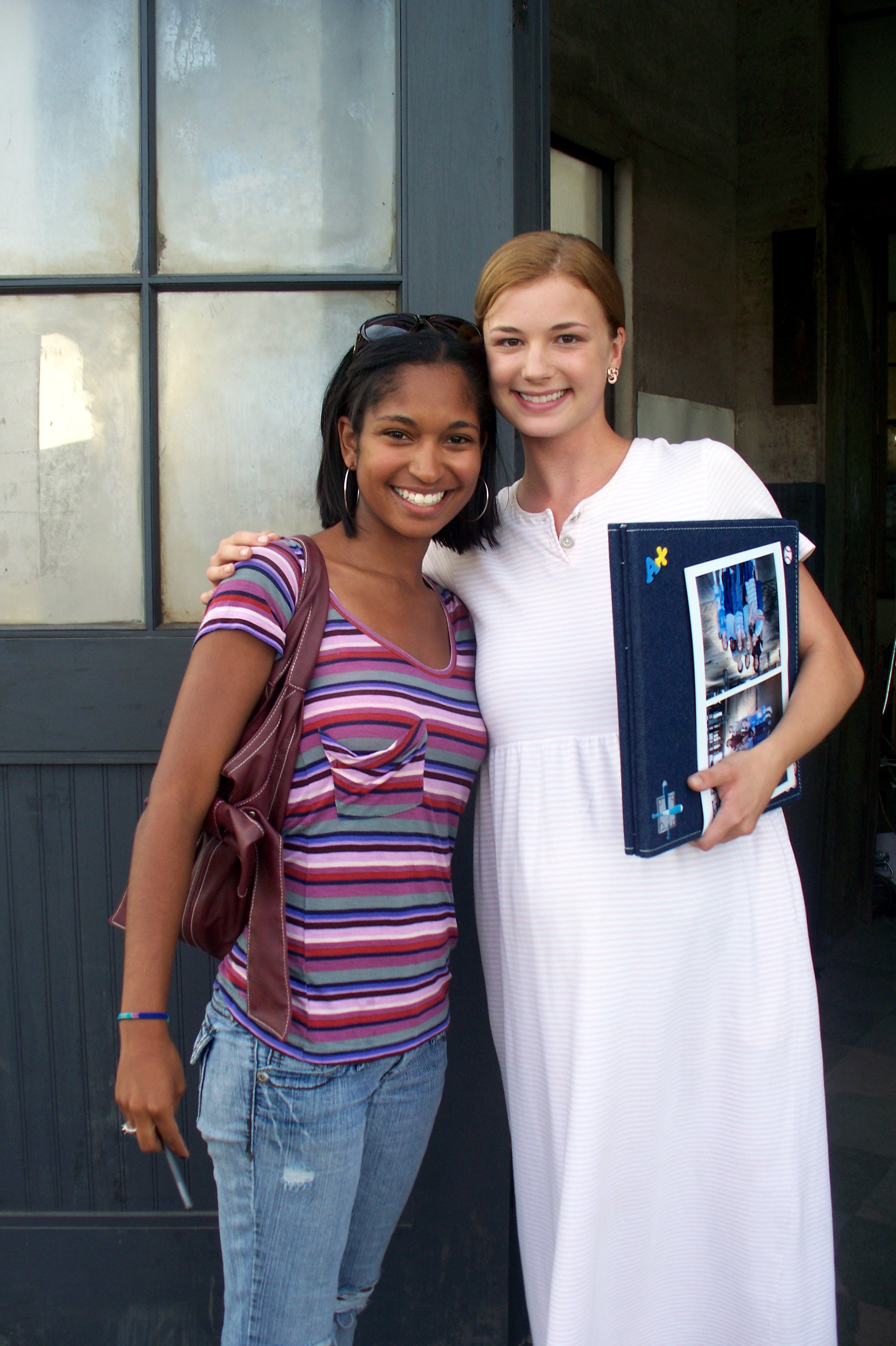 Hope Harris & Emily VanCamp on  set of "Beyond the Blackboard" Hallmark Hall of Fame Shoot