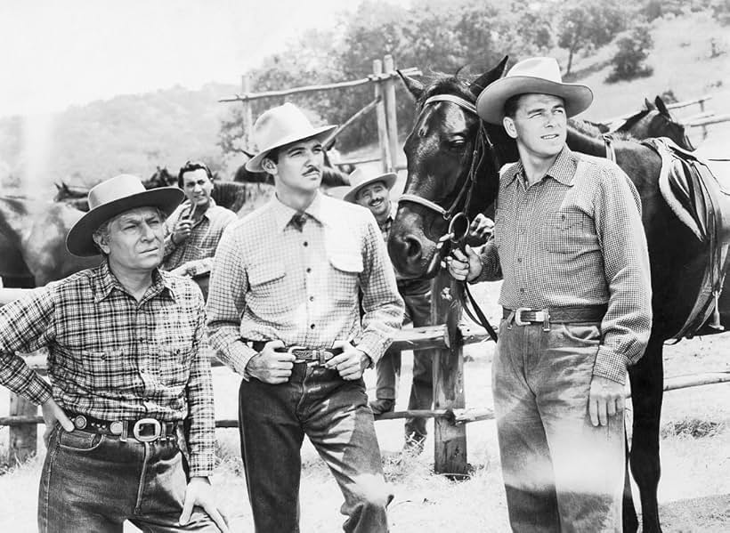 Ronald Reagan, Frank Puglia, and Zachary Scott in Stallion Road (1947)