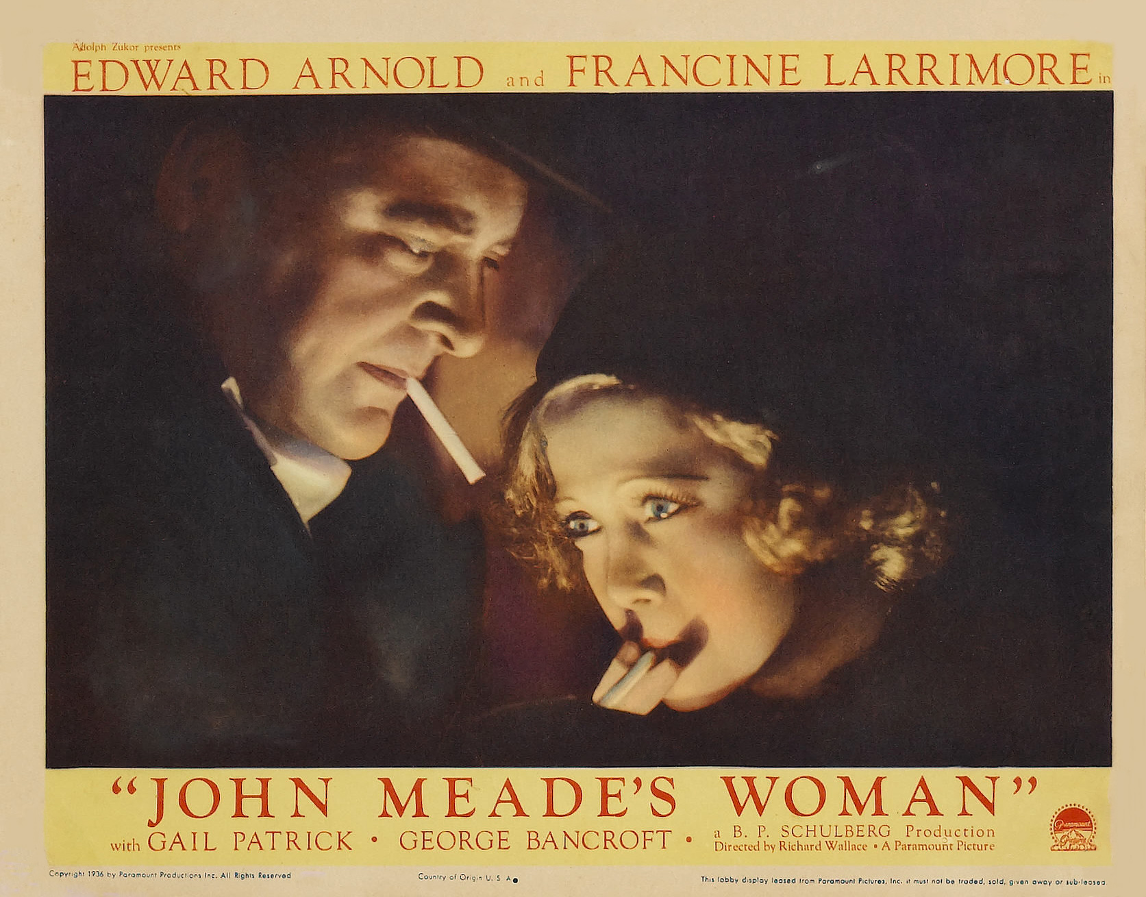 Edward Arnold and Francine Larrimore in John Meade's Woman (1937)