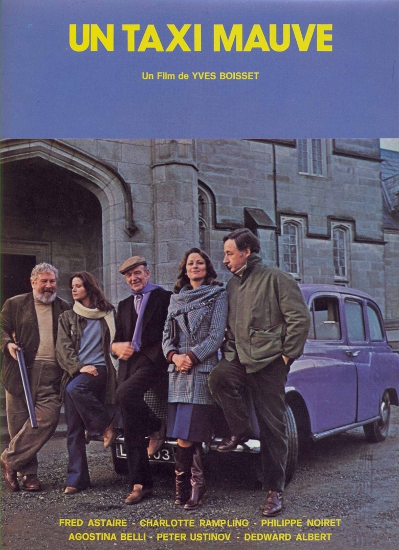 Fred Astaire, Charlotte Rampling, Peter Ustinov, Agostina Belli, and Philippe Noiret in The Purple Taxi (1977)