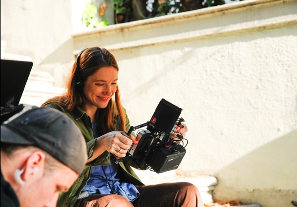 Director Tracie Laymon on the set of Ghosted