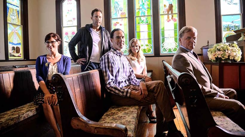 David Rasche, Michael Rosenbaum, Sara Rue, Mircea Monroe, and Mike Kosinski in Impastor (2015)