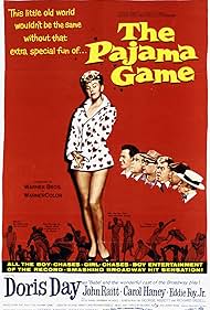 Doris Day, Ralph W. Chambers, Ralph Dunn, Eddie Foy Jr., Owen Martin, John Raitt, and Jack Straw in The Pajama Game (1957)