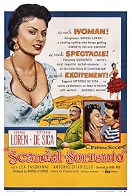 Sophia Loren and Vittorio De Sica in Scandal in Sorrento (1955)