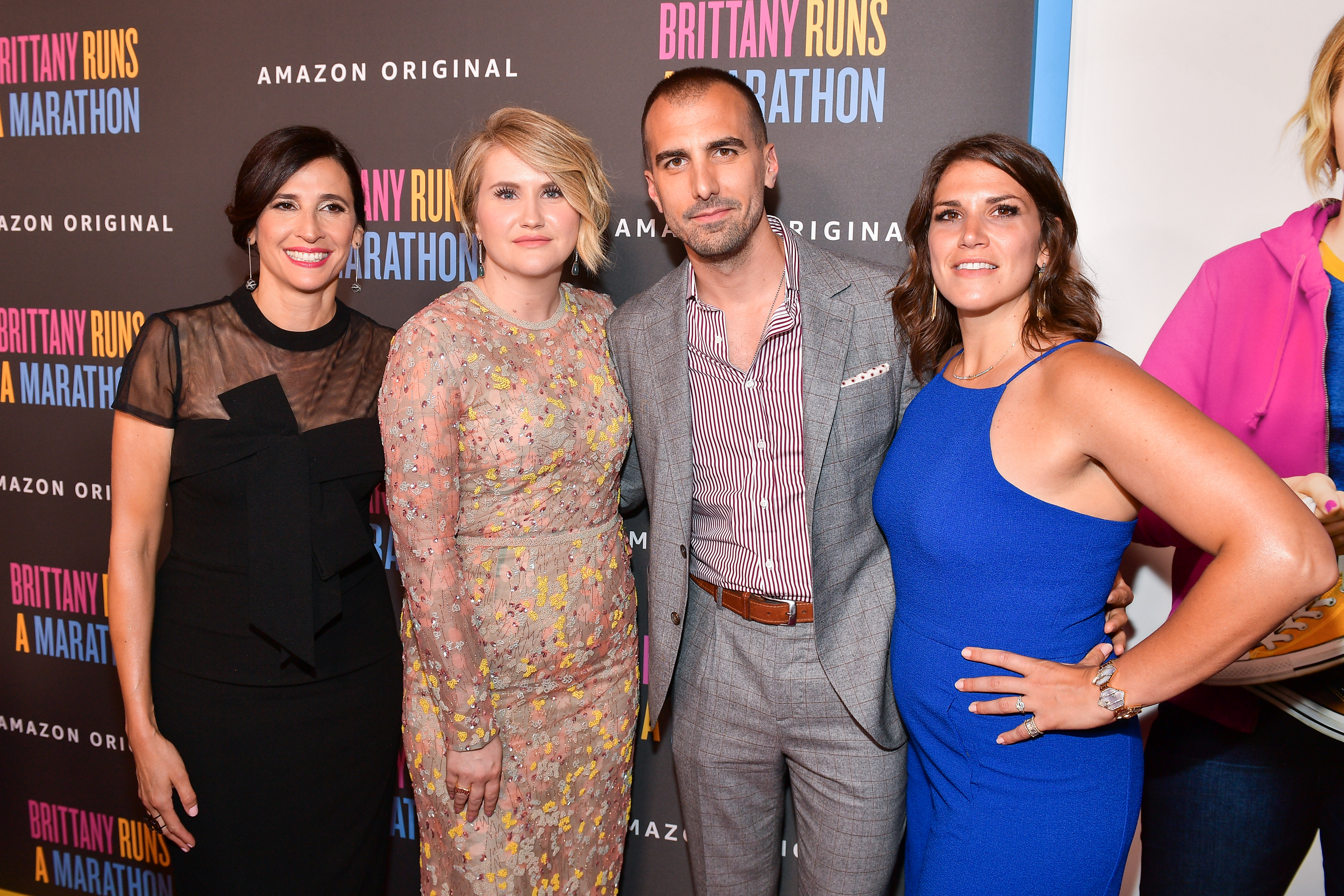 Michaela Watkins, Paul Downs Colaizzo, Jillian Bell, and Brittany O'Neill at an event for Brittany Runs a Marathon (2019)