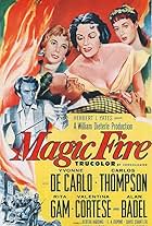 Yvonne De Carlo, Alan Badel, Valentina Cortese, and Rita Gam in Magic Fire (1956)