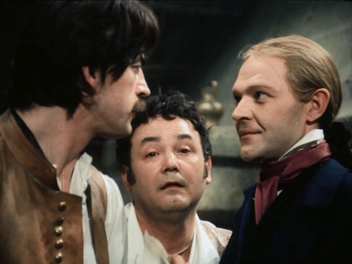 Mikhail Boyarskiy, Vsevolod Shilovskiy, and Aleksey Zharkov in The Prisoner of Castle If (1988)