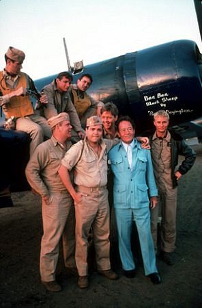 "Baa Baa Black Sheep" J. Larroquette, D. Blocker, J. Whitmore Jr., J. MacKay, W.K. Stratton, R. Conrad 1976 NBC