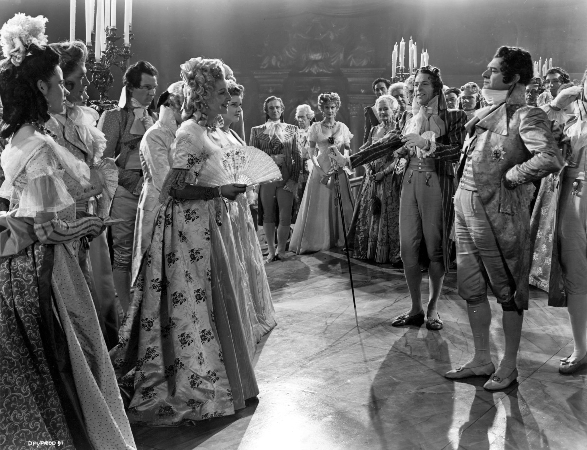 David Niven, Jack Hawkins, Margaret Leighton, Arlette Marchal, and Gibb McLaughlin in The Fighting Pimpernel (1949)