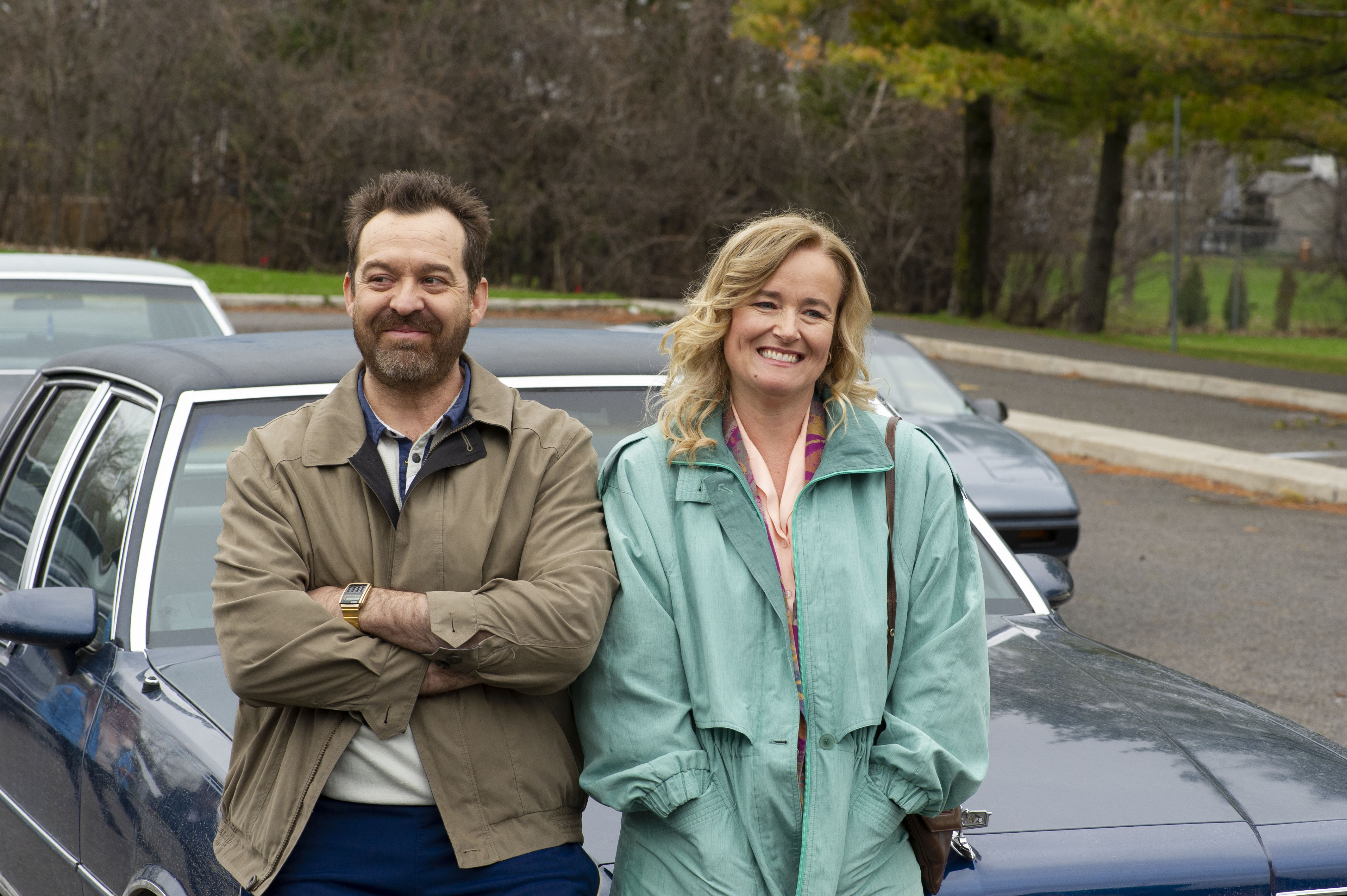 Paul Braunstein and Jennifer Irwin in The Exchange (2021)