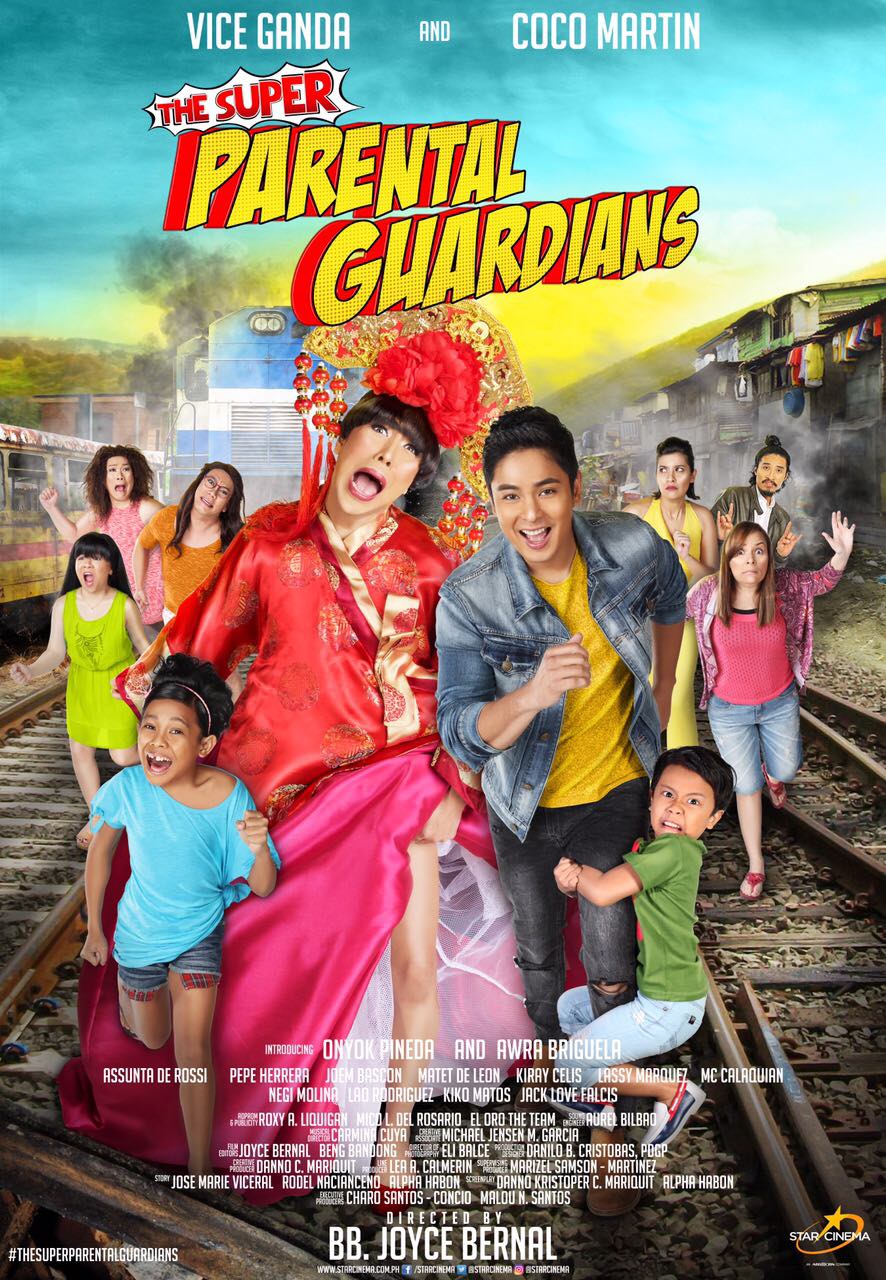 Matet De Leon, Assunta De Rossi, Kiray Celis, Coco Martin, Vice Ganda, Lassy, MC Calaquian, Pepe Herrera, Onyok Pineda, and Awra Briguela in The Super Parental Guardians (2016)