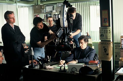 Al Pacino, Wally Pfister, and Christopher Nolan in Insomnia (2002)