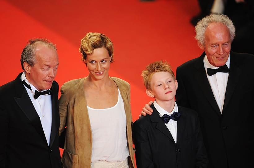 Jean-Pierre Dardenne, Luc Dardenne, Cécile de France, and Thomas Doret at an event for The Kid with a Bike (2011)