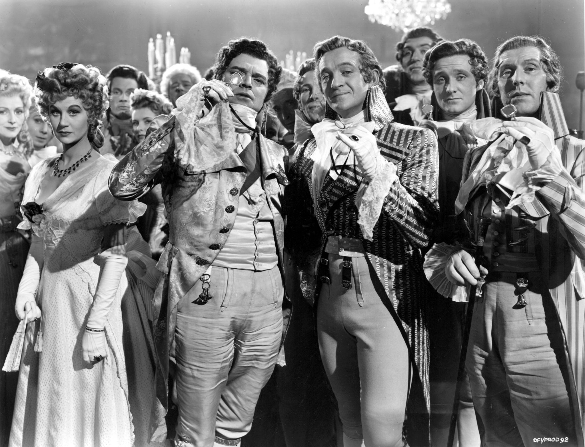 David Niven, Patrick Macnee, Robert Coote, Jack Hawkins, David Hutcheson, and Margaret Leighton in The Fighting Pimpernel (1949)