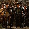 Thomas Brodie-Sangster, Alexander Flores, Kaya Scodelario, Dexter Darden, Dylan O'Brien, and Ki Hong Lee in The Maze Runner (2014)