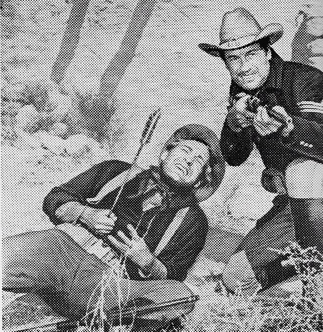 Joel McCrea and Forrest Tucker in Fort Massacre (1958)