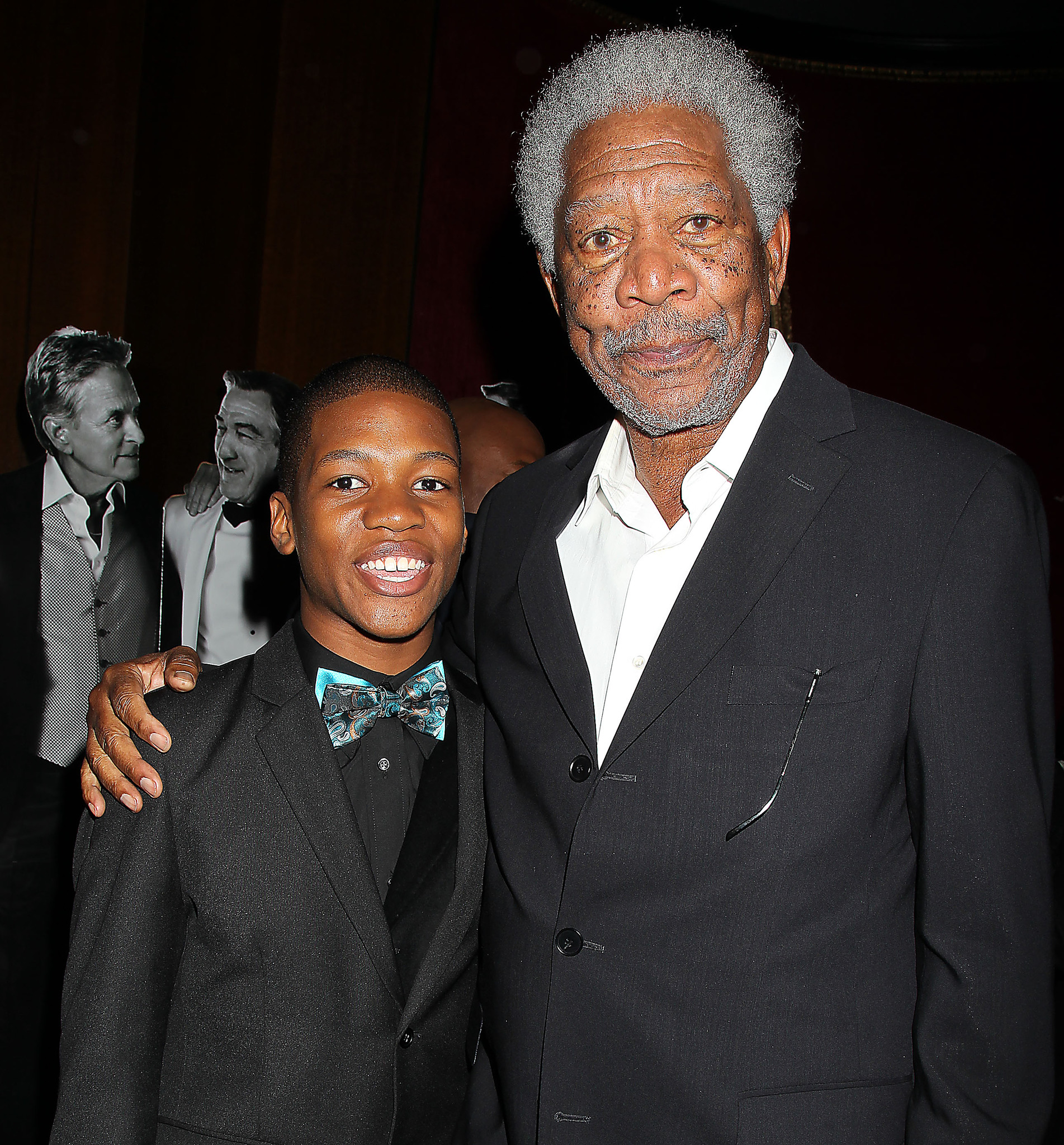 Morgan Freeman and Aaron Bantum at an event for Last Vegas (2013)