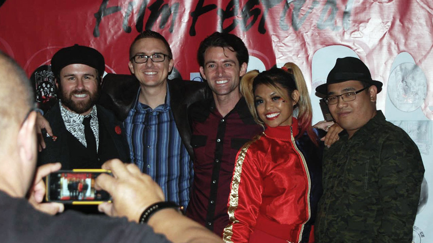 Matthew Rocca, Daniel N. Butler, Diana Ferrer, and Les Valenzuela at an event for Bullets, Fangs and Dinner at 8 (2015)