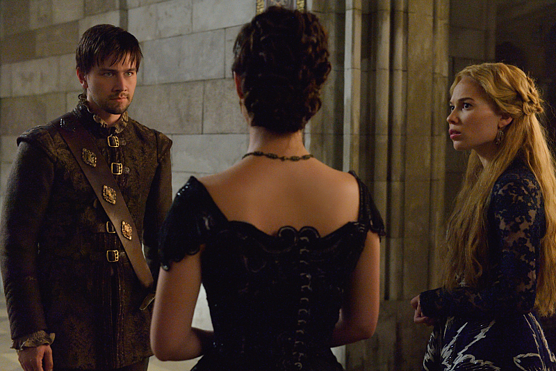 Adelaide Kane, Torrance Coombs, and Celina Sinden in Reign (2013)