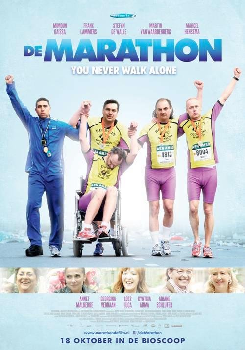 Cynthia Abma, Marcel Hensema, Frank Lammers, Loes Luca, Annet Malherbe, Mimoun Oaïssa, Ariane Schluter, Georgina Verbaan, Martin van Waardenberg, and Stefan de Walle in De Marathon (2012)