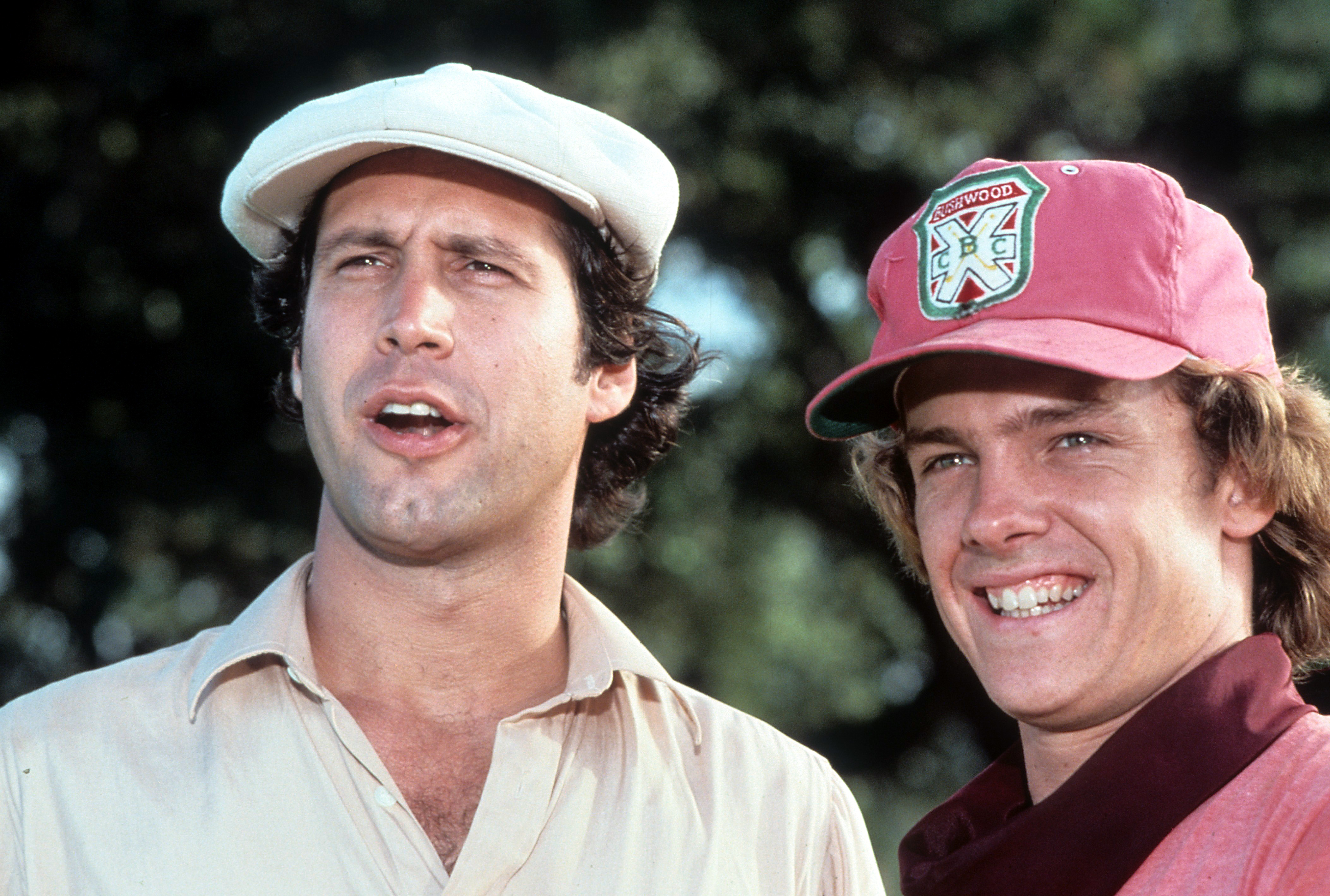 Chevy Chase and Michael O'Keefe in Caddyshack (1980)