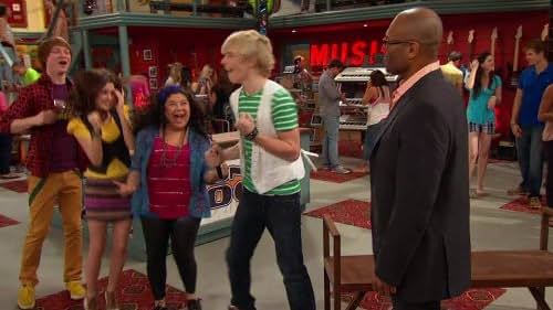 Richard Whiten, Calum Worthy, Laura Marano, Raini Rodriguez, and Ross Lynch in Austin & Ally (2011)