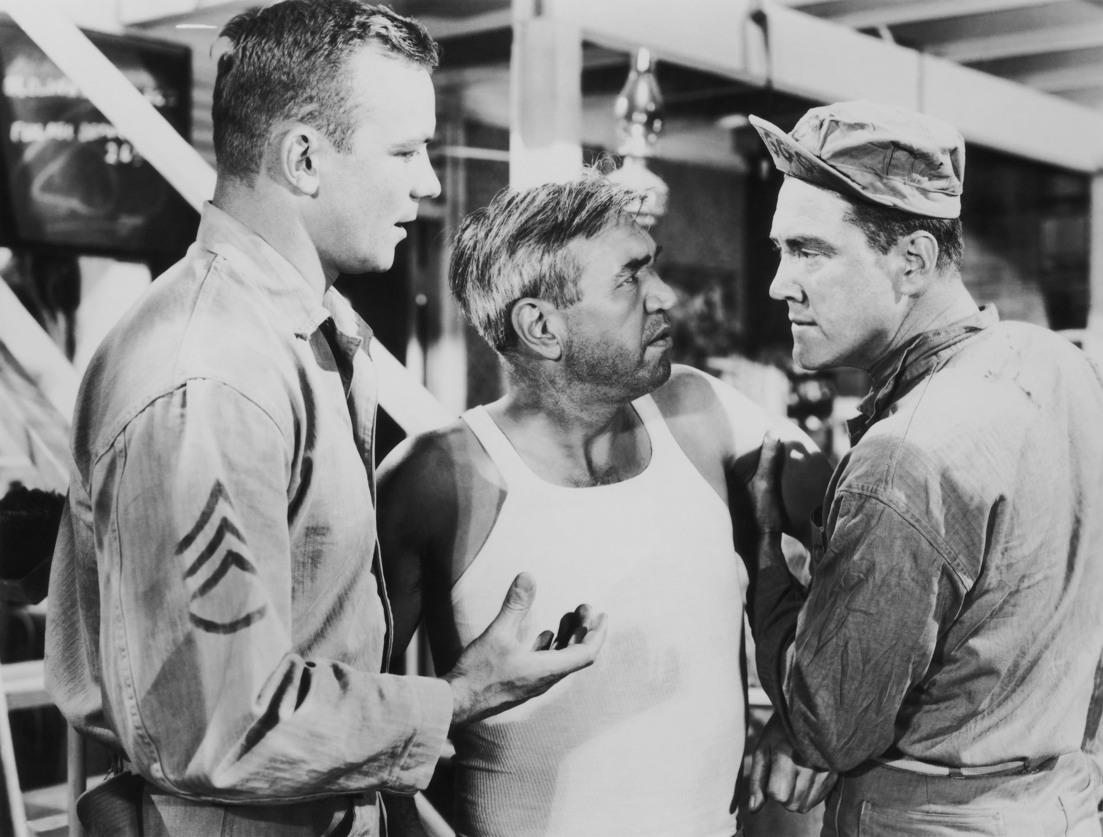 Harry Bellaver, Aldo Ray, and Henry Slate in Miss Sadie Thompson (1953)