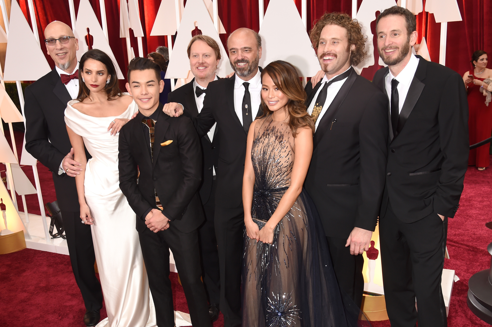 Scott Adsit, Roy Conli, Chris Williams, Genesis Rodriguez, Jamie Chung, Don Hall, T.J. Miller, and Ryan Potter at an event for The Oscars (2015)