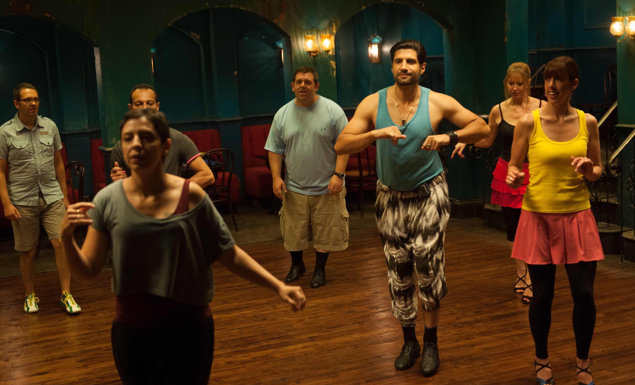 Nick Frost, Kayvan Novak, and Susana Montero in Cuban Fury (2014)