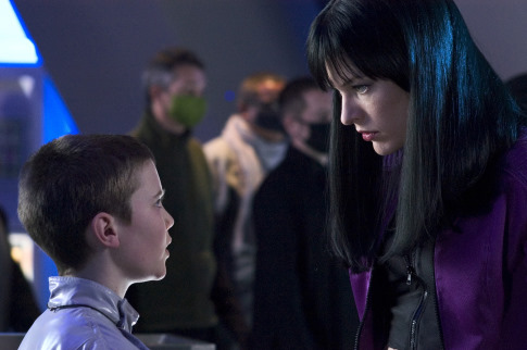 Milla Jovovich and Cameron Bright in Ultraviolet (2006)