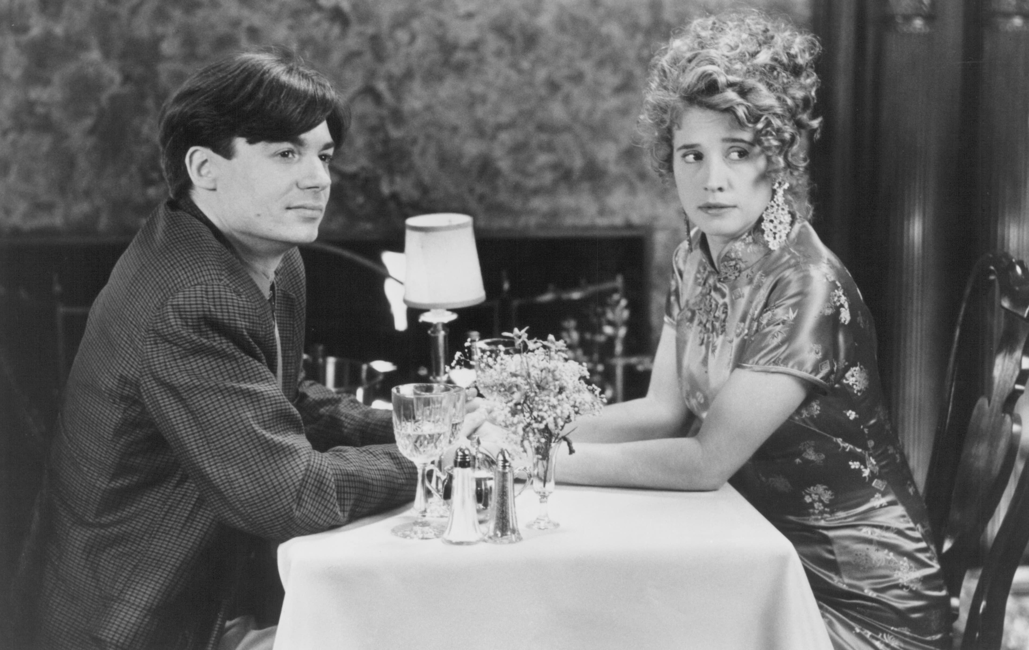 Mike Myers and Nancy Travis in So I Married an Axe Murderer (1993)