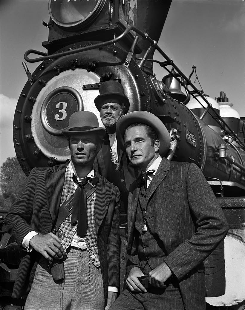 Clint Eastwood, Paul Brinegar, and Eric Fleming in Rawhide (1959)