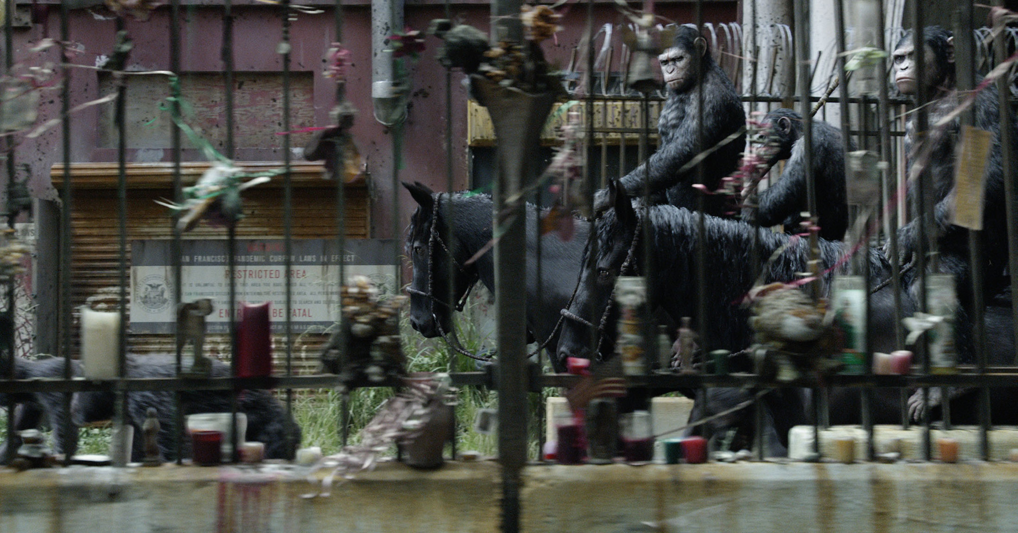 Andy Serkis, Toby Kebbell, and Nick Thurston in Dawn of the Planet of the Apes (2014)