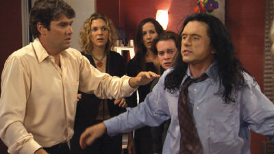 Philip Haldiman, Tommy Wiseau, and Greg Ellery in The Room (2003)