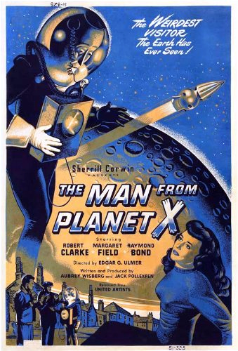 Robert Clarke, Margaret Field, and Pat Goldin in The Man from Planet X (1951)