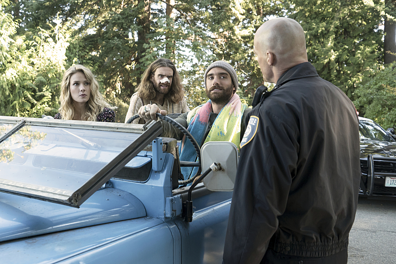 Tori Anderson, Paul Lazenby, Joshua Sasse, and George Basil in No Tomorrow (2016)