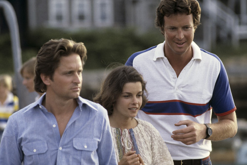 Michael Douglas, Michael Crichton, and Geneviève Bujold in Coma (1978)